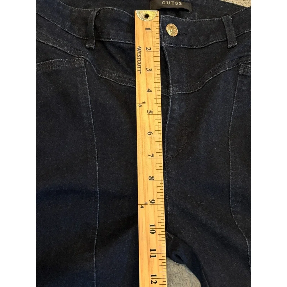 Guess Jeans Women 30 Blue Denim Dark Wash Skinny Front Leg Seams Casual Ankle